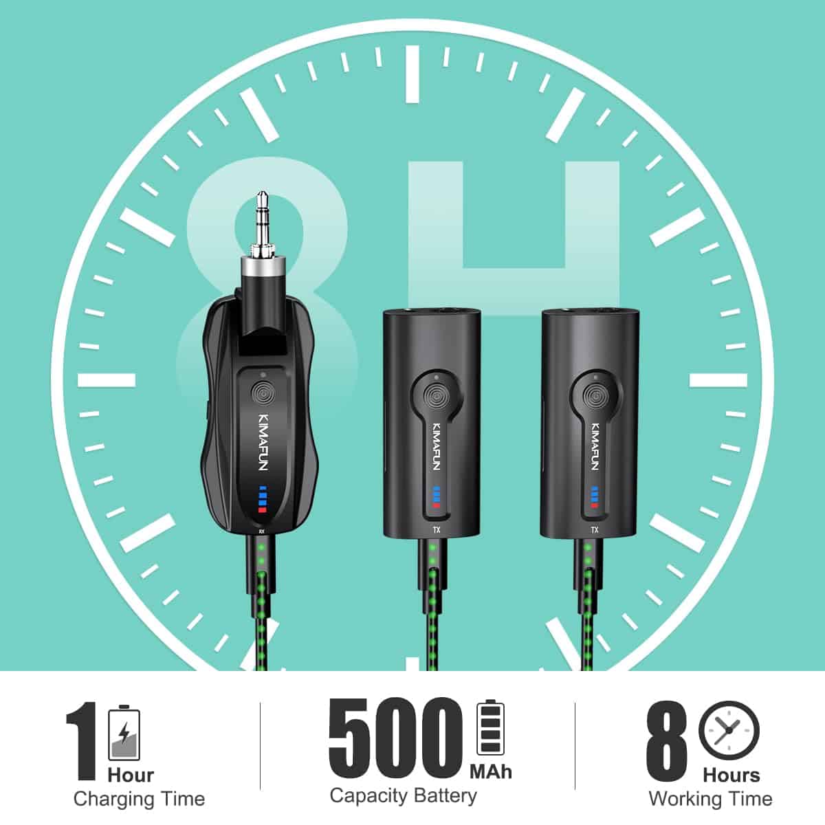 Sistema de Micrófono Inalámbrico Dual KIMAFUN, Micrófono de - Imagen 5
