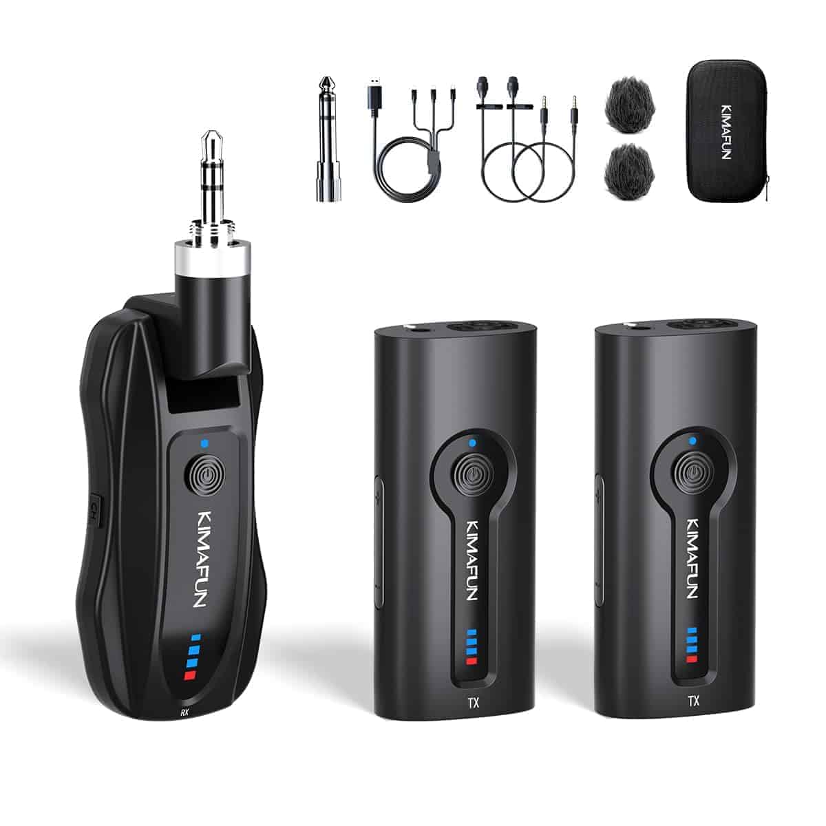 Sistema de Micrófono Inalámbrico Dual KIMAFUN, Micrófono de