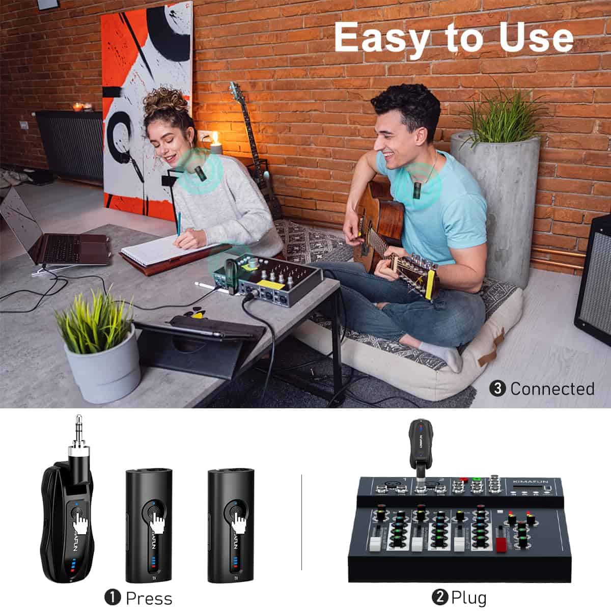 Sistema de Micrófono Inalámbrico Dual KIMAFUN, Micrófono de - Imagen 6