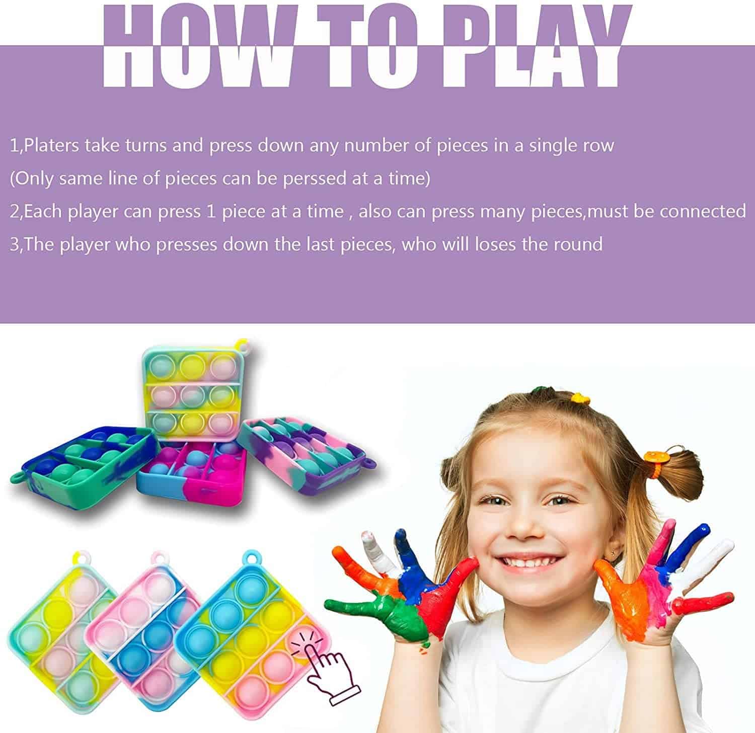 Llavero Mini Pop Fidget Toy de Burbuja Sensorial de - Imagen 4