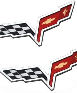 2 Piezas Emblemas de Cruce de Banderas Delanteras/Traseras