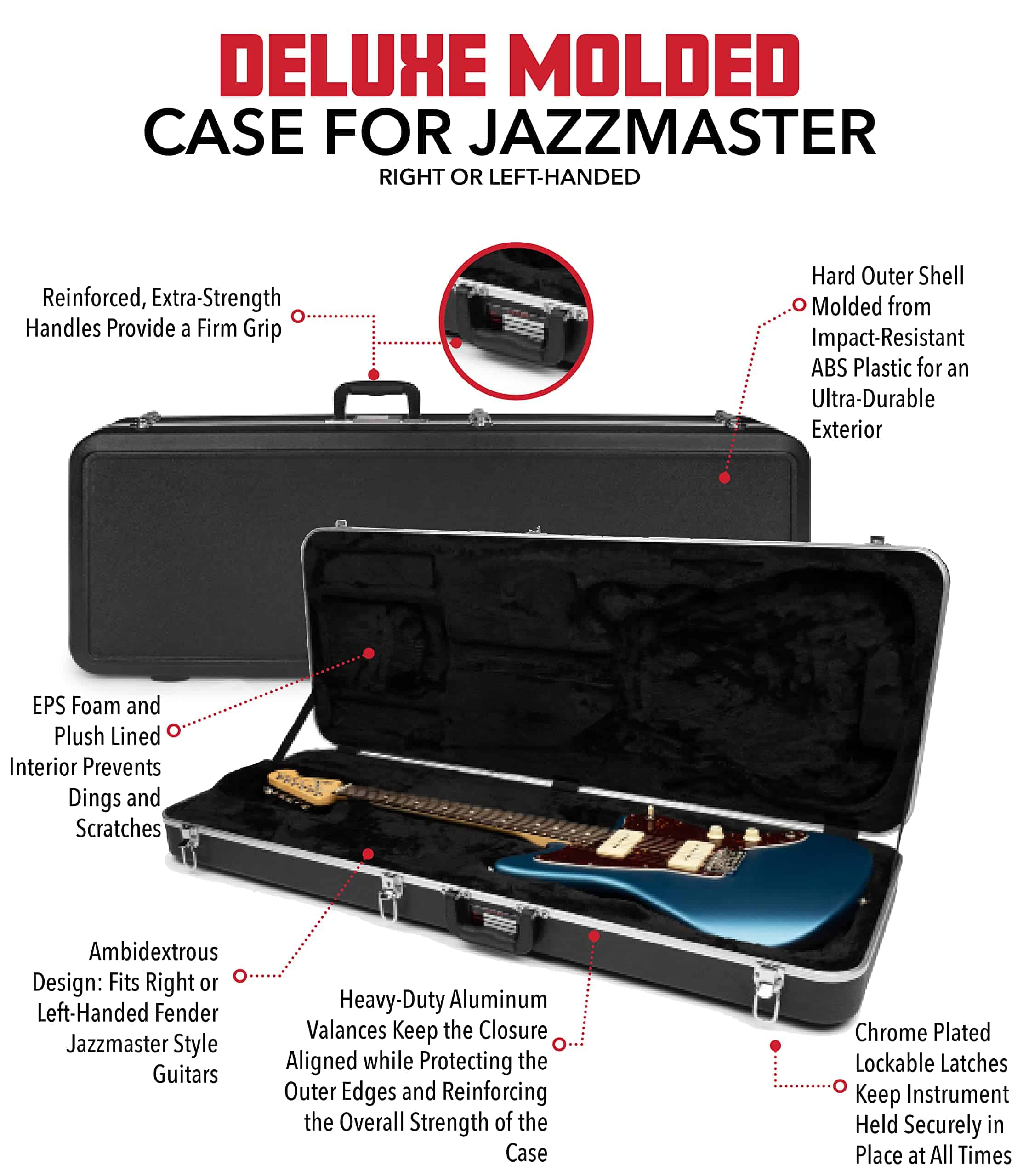 Estuche Deluxe ABS Molded para Guitarras Jazzmaster de - Imagen 7