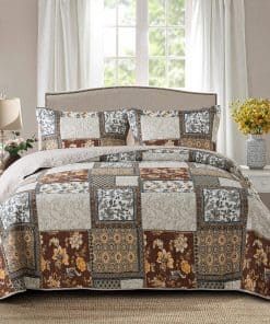 Juego de Colchas y Edredones Reversible con Estampado de