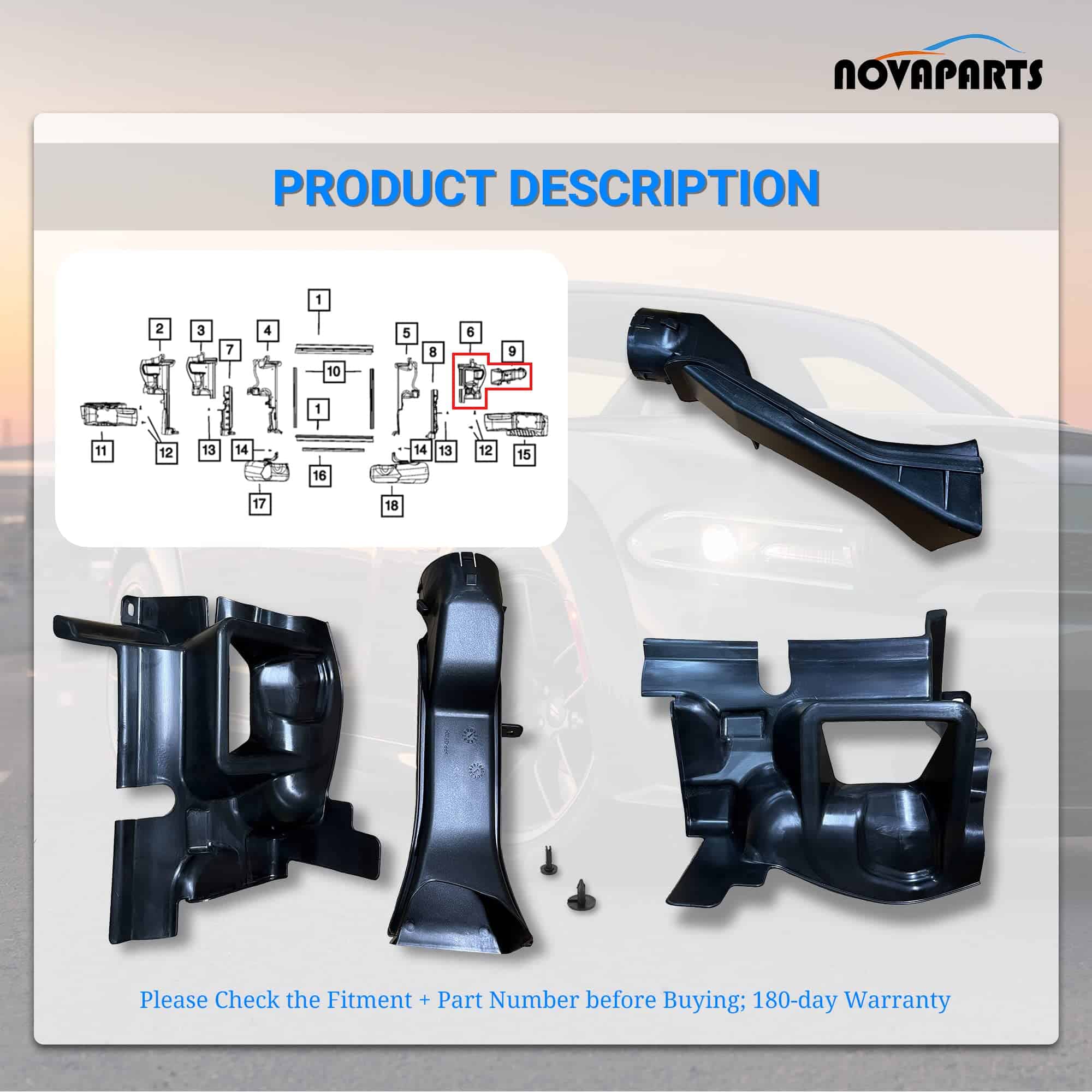68424623AA Tubo de Entrada de Aire y Escudo para Dodge - Imagen 4