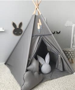 Tienda de Campaña para Niños con Pom Pom Blanco - Teepee