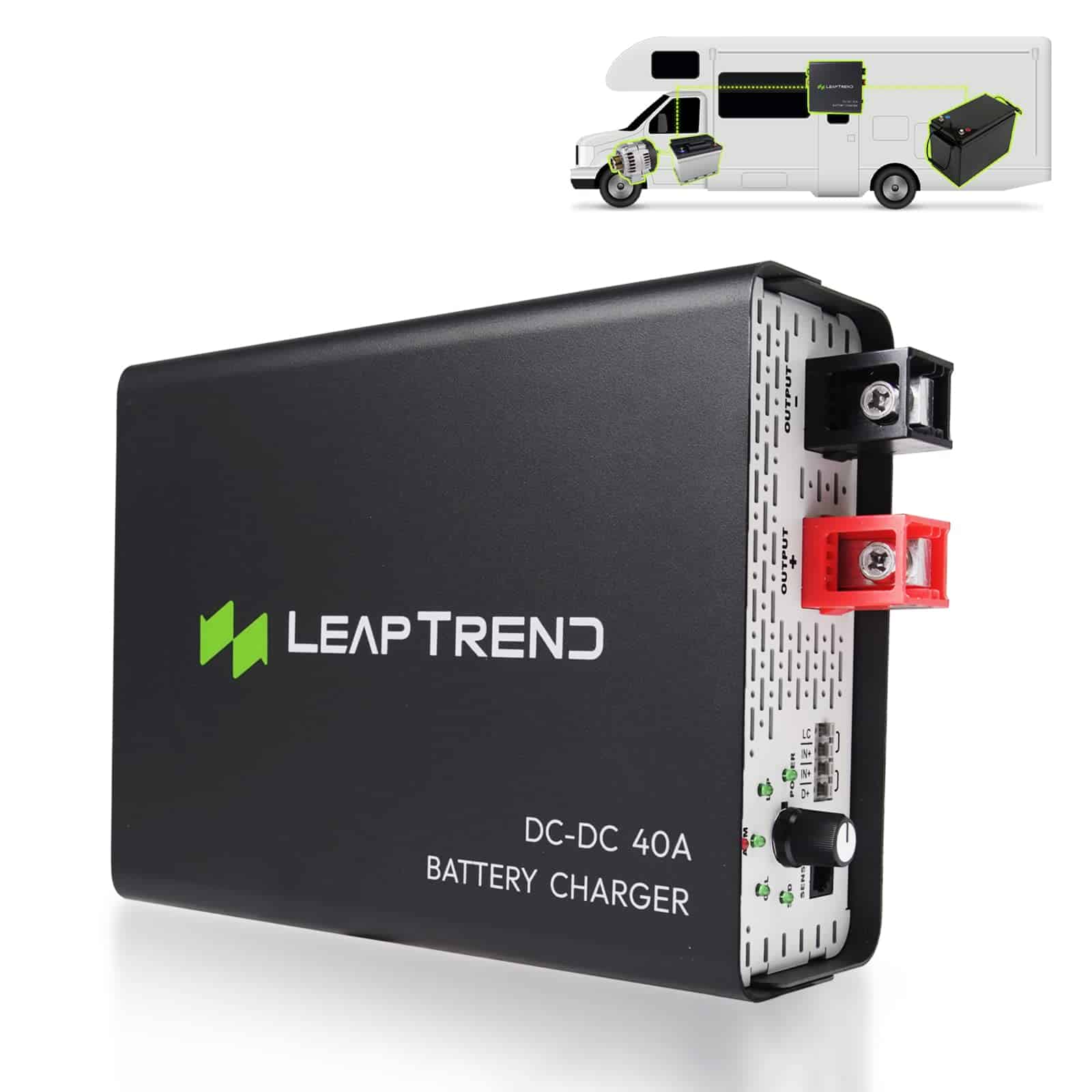 Cargador de batería 40A DC a DC para vehículos, 12V 40amp