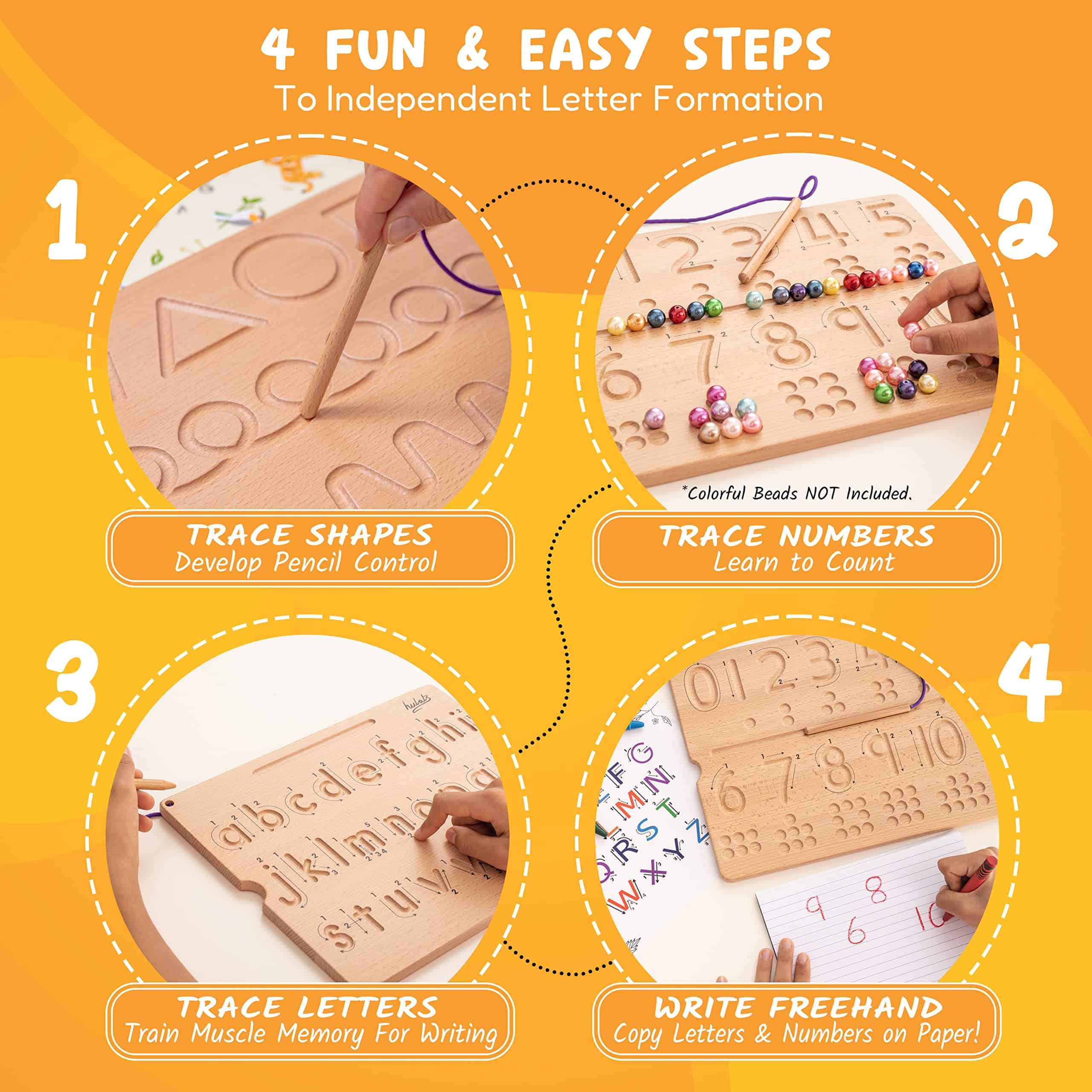 Tableros de rastreo de números y letras Hulats Learn to - Imagen 4