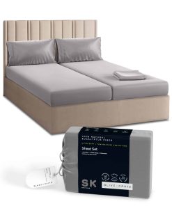 Juego de sábanas Olive + Crate Split -Gris Piedra