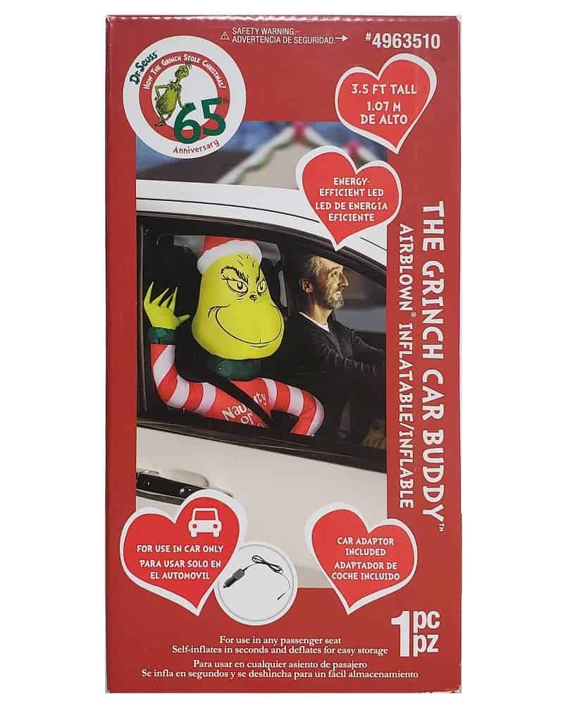 El Grinch Compañero de Coche Inflable Navideño Iluminado de - Imagen 5