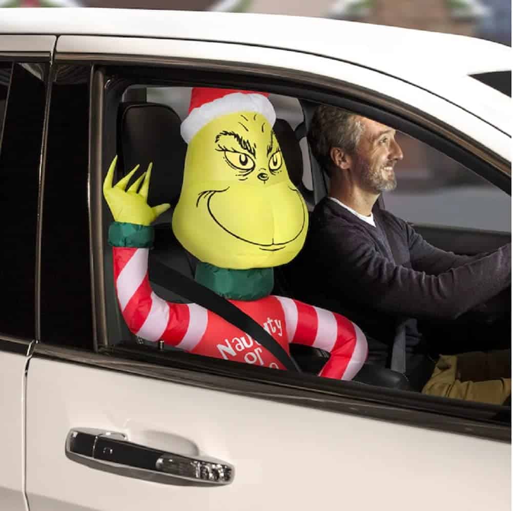 El Grinch Compañero de Coche Inflable Navideño Iluminado de - Imagen 3