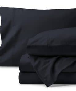 Juego de sábanas de franela de algodón orgánico -Azul Median