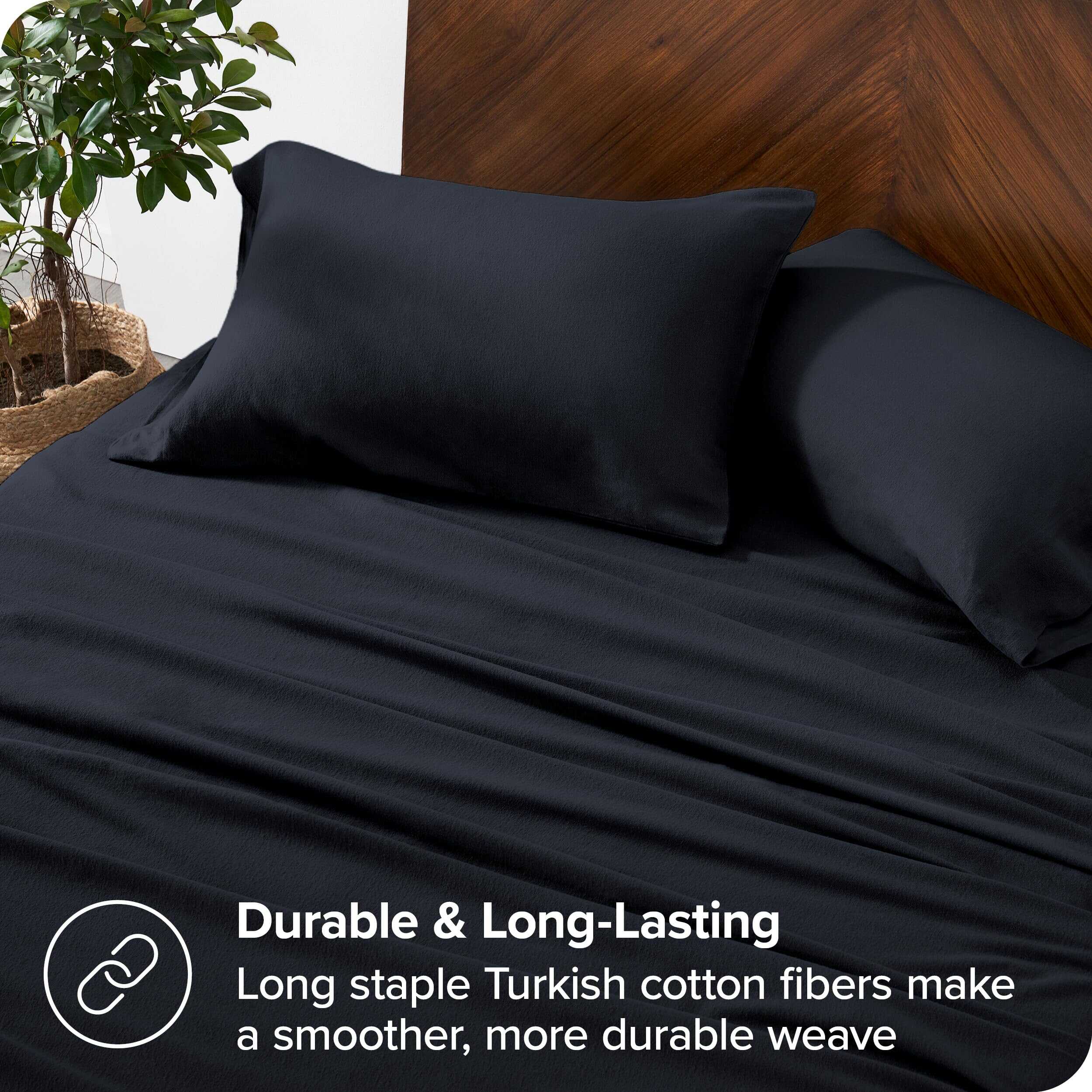 Juego de Sábanas de Franela de Algodón Orgánico -Azul Median - Imagen 7