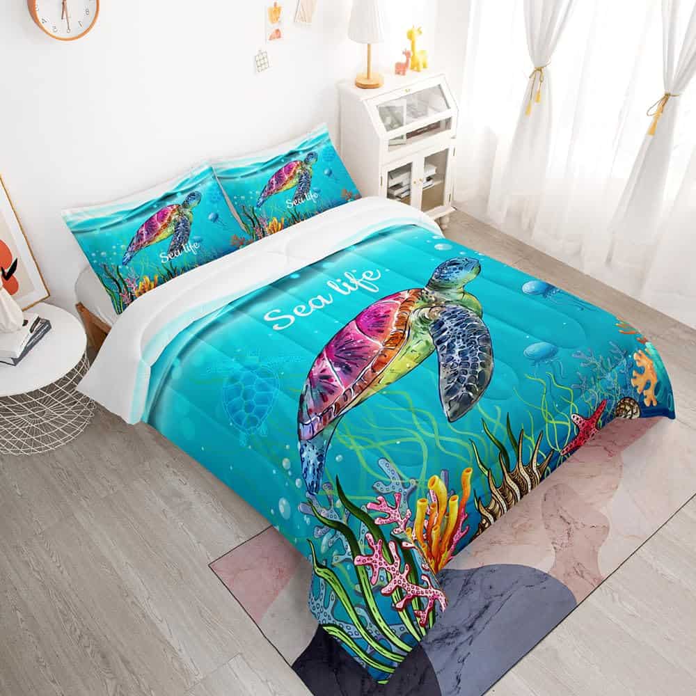 Edredón de Tortuga Marino del Mundo Submarino del Arrecife - Imagen 3