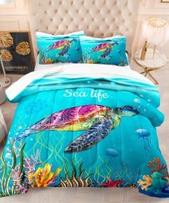 Edredón de Tortuga Marino del Mundo Submarino del Arrecife