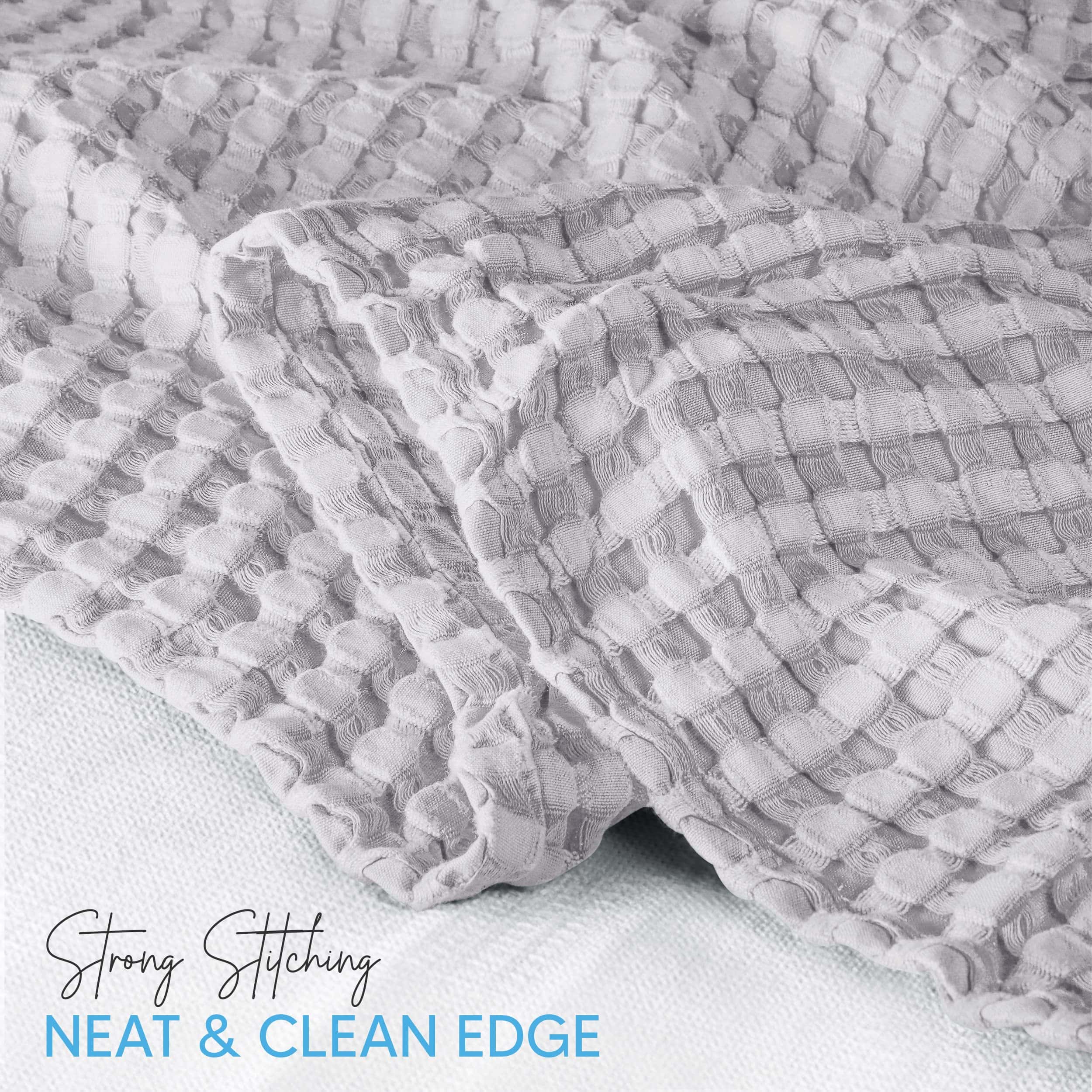 Manta de Algodón con Textura de Gofrado Plateado 100% de - Imagen 4