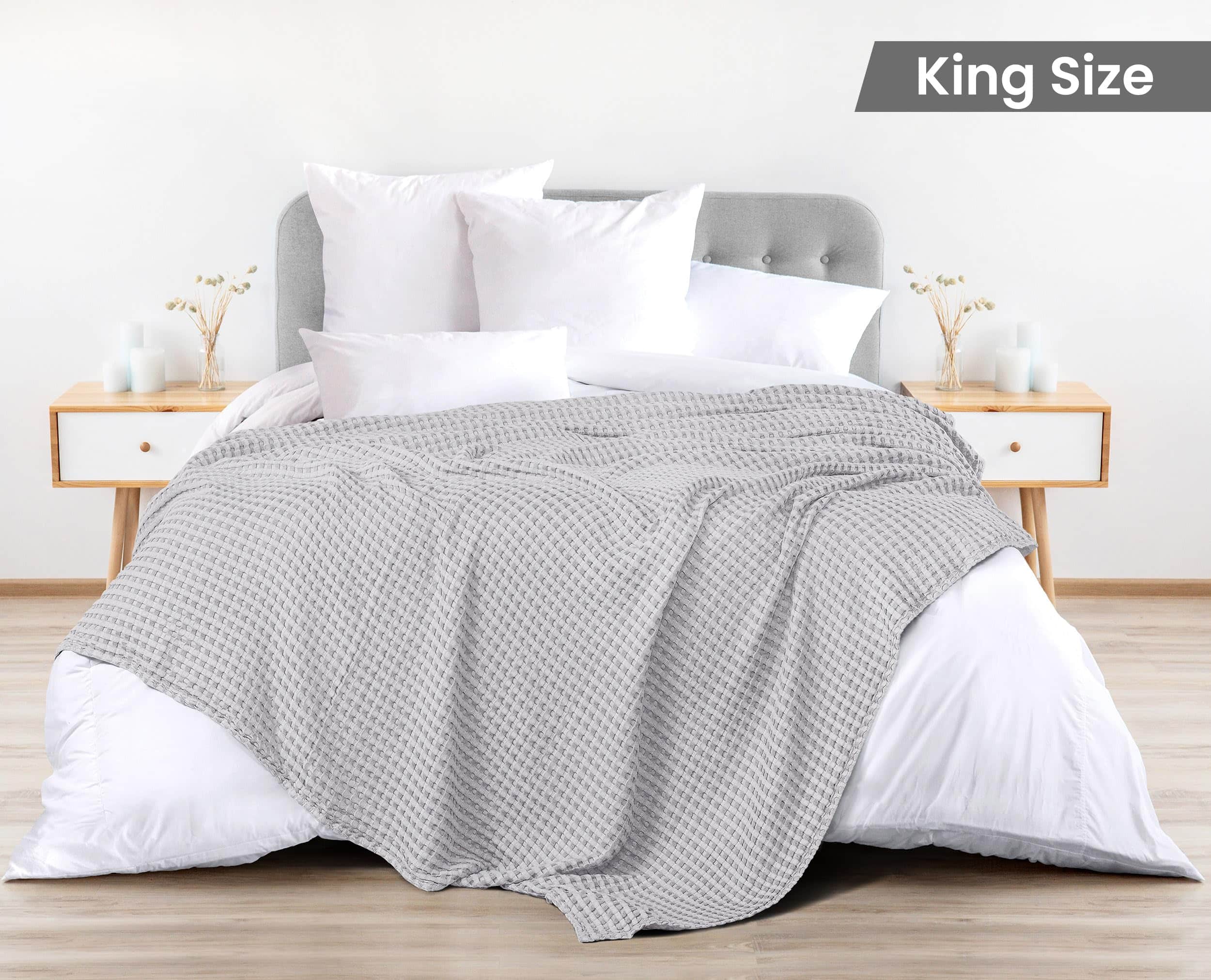 Manta de Algodón con Textura de Gofrado Plateado 100% de - Imagen 3