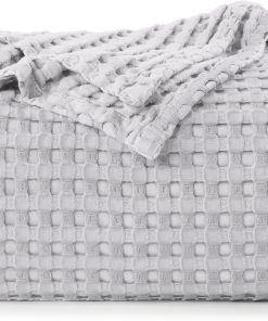 Manta de Algodón con Textura de Gofrado Plateado 100% de