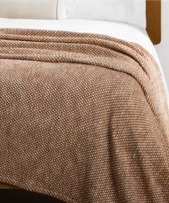 Manta de Cama de Dos Tonos de Tejido de Canasta 100%