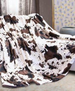 Manta de Vaca de Franela Tamaño Twin y Mantas y Mantas