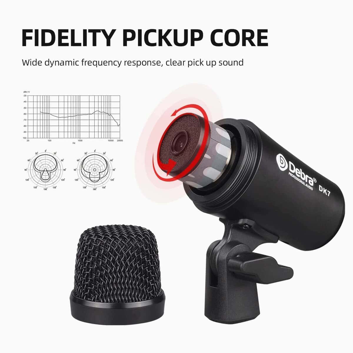 D Debra DK7 Pro Kit de Micrófono de Tambor con Cable de 7 - Imagen 4