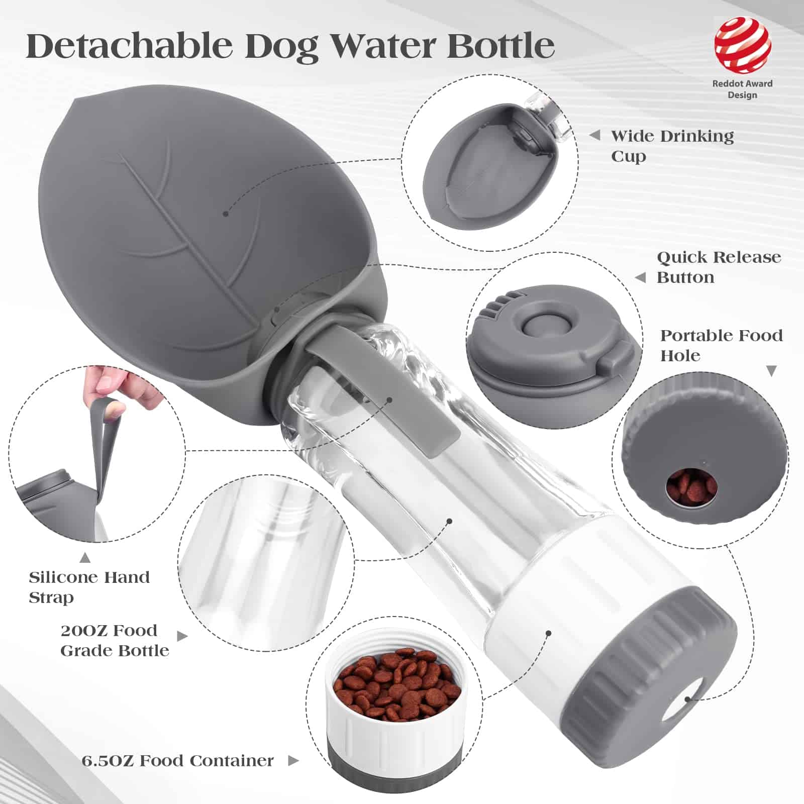 TIOVERY Botella Dispensadora de Agua para Perros para - Imagen 3