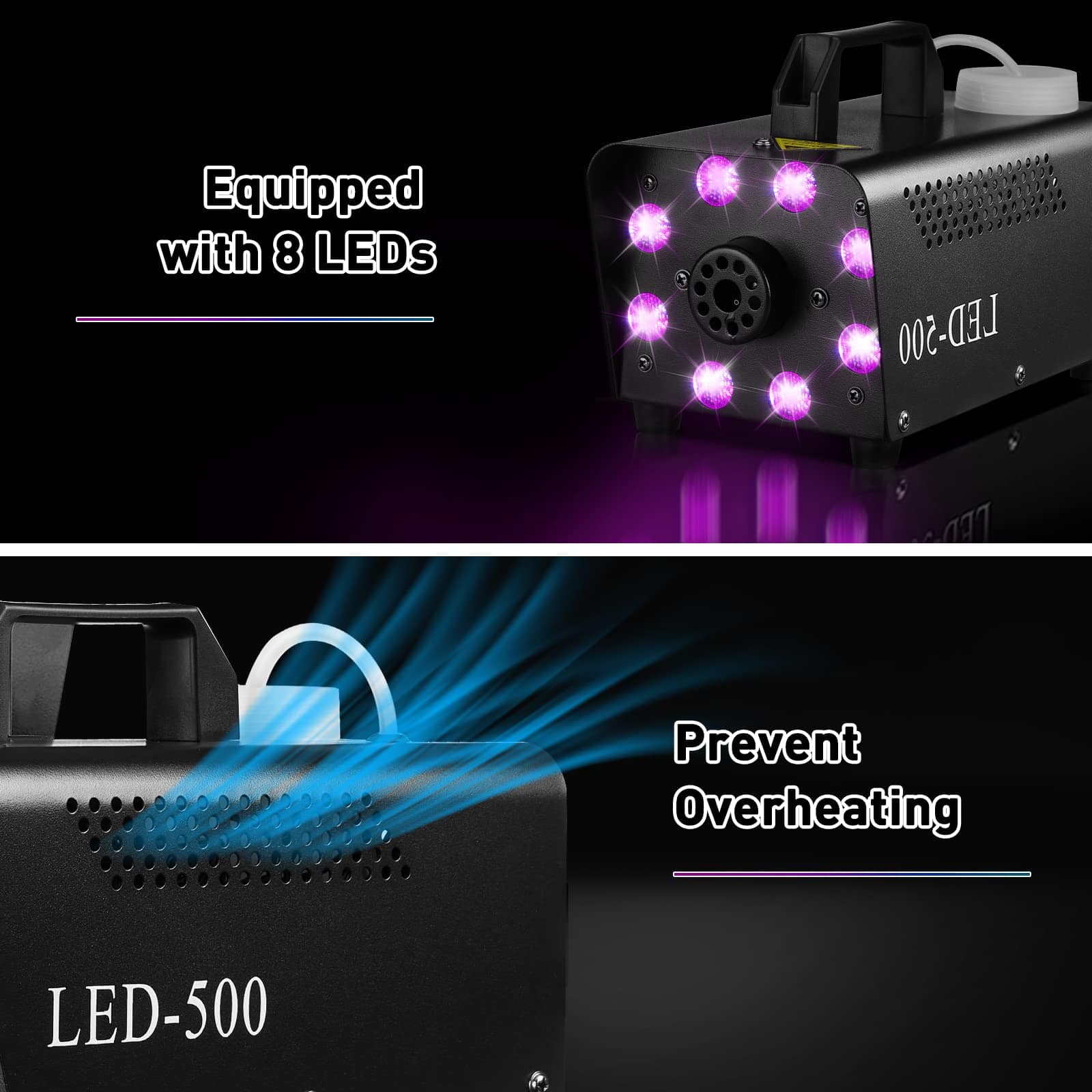 Máquina de Humo Litake, Máquina de Humo con 8 Luces LED y - Imagen 7