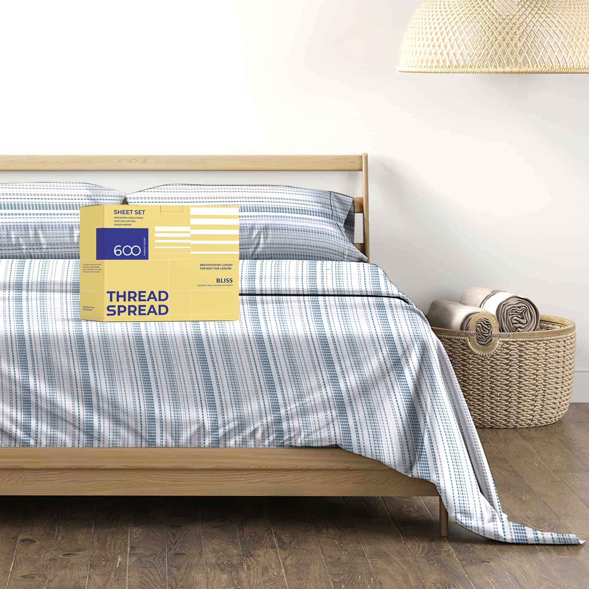 Juego De Sábanas 100% Algodón Egipcio Estampado -Estampado d