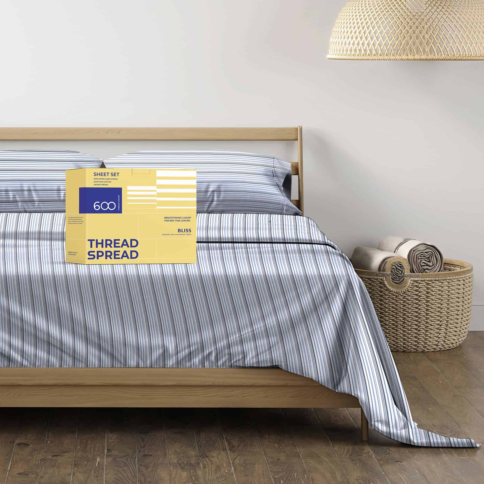 Juego de Sábanas Estampadas 100% Algodón -Rayas Variegadas