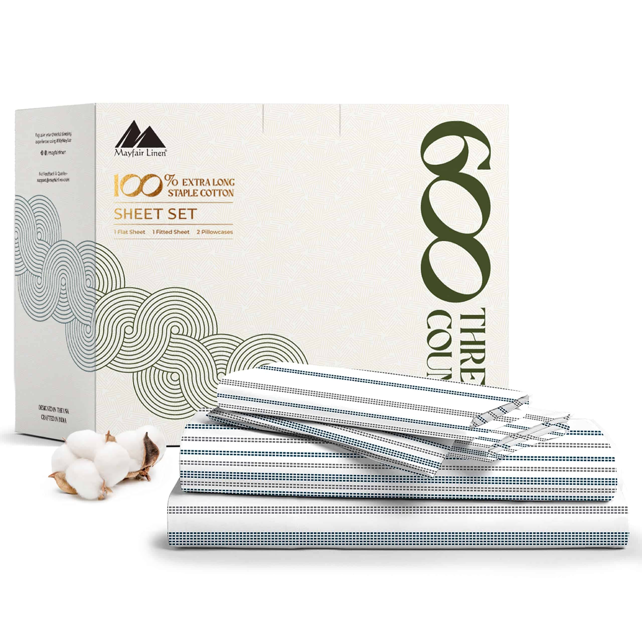 Juego de sábanas estampadas 100% algodón -Dotted Stripe