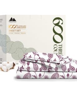 Juego de Sábanas de 100% Algodón Egipcio Estampado de