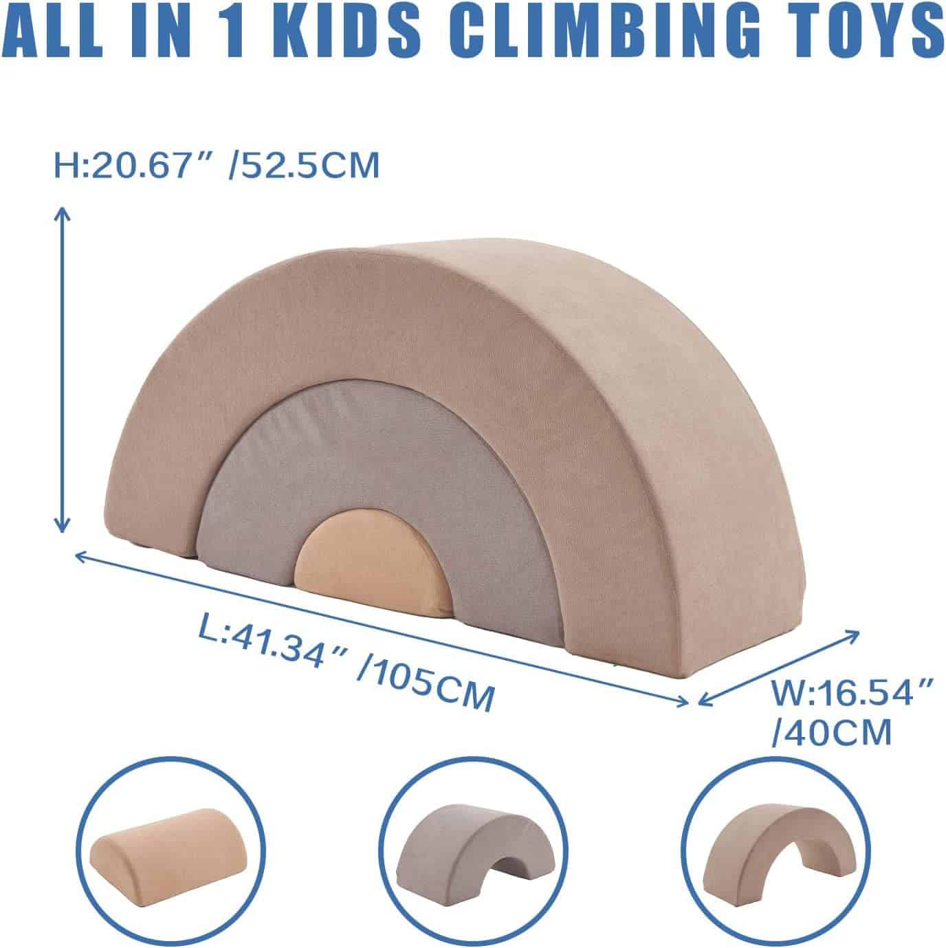 jela Kids Couch, Equipo de Juego Suave Arcoíris, Baby Gym - Imagen 5