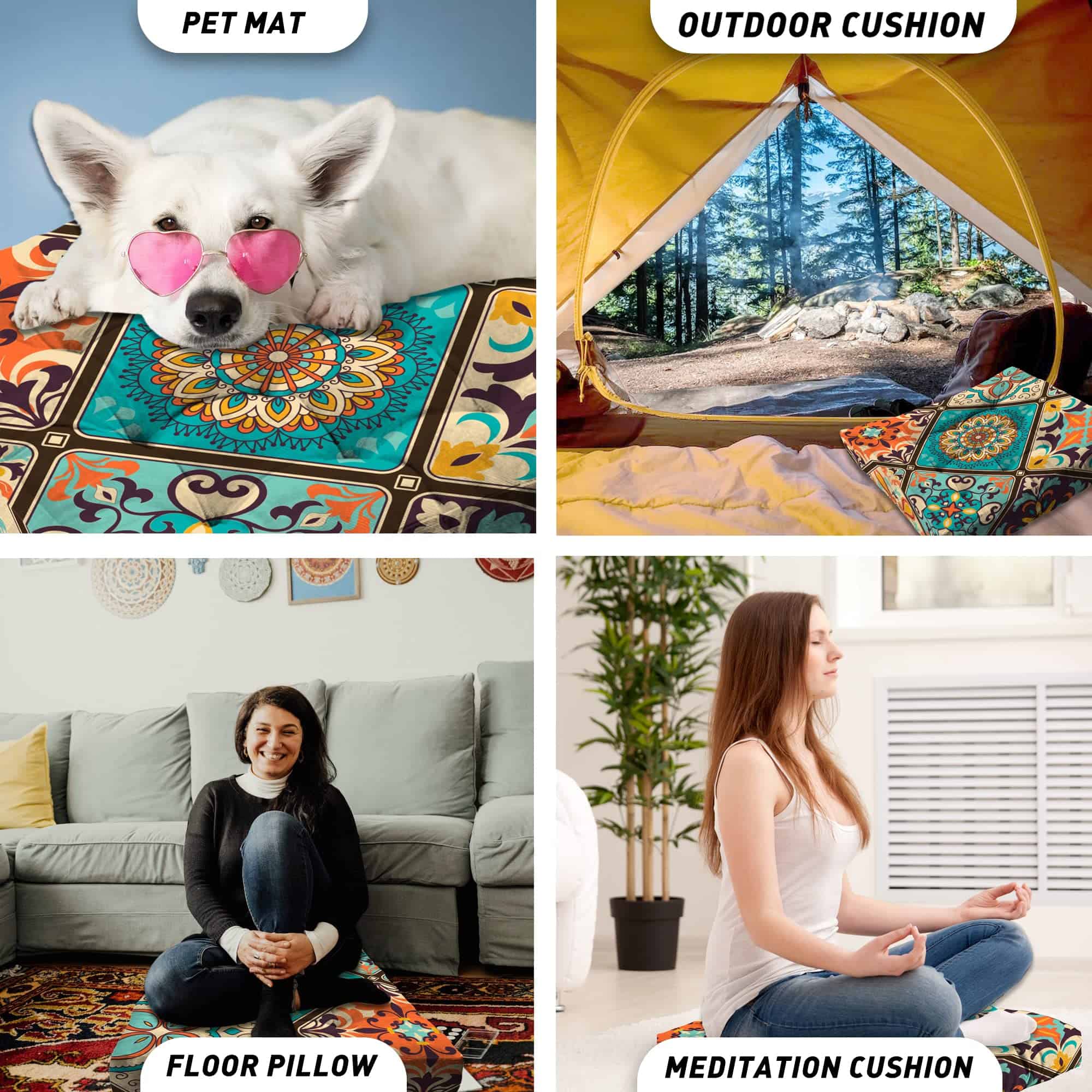 Cojín de Meditación Mandala, Tapete de -03. Mandala Meditati - Imagen 8