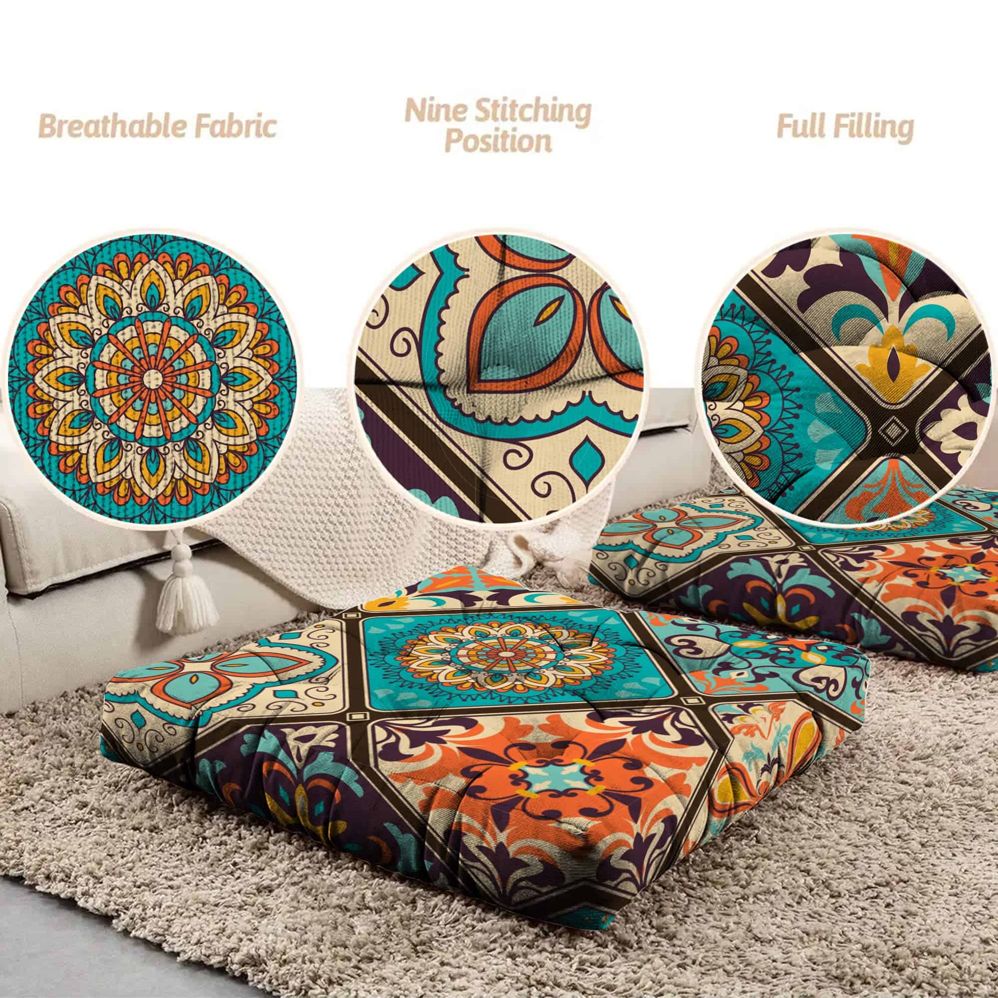 Cojín de Meditación Mandala, Tapete de -03. Mandala Meditati - Imagen 7