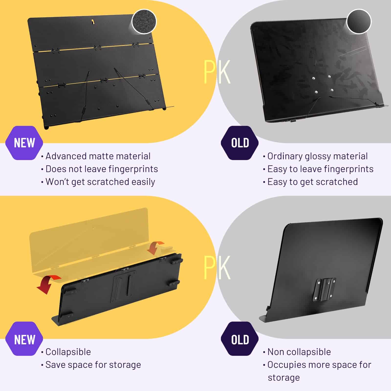 Soporte de partituras plegable CAHAYA con panel tríptico - Imagen 4