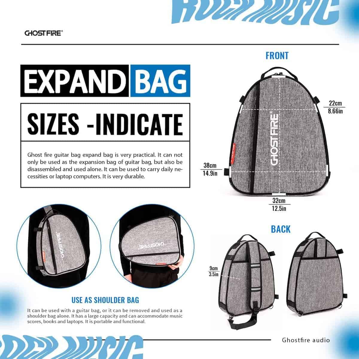 Funda de guitarra eléctrica GHOSTFIRE de alta gama Súper - Imagen 6