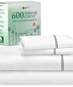 Juego de sábanas de lujo California Design Den -Blanco con b