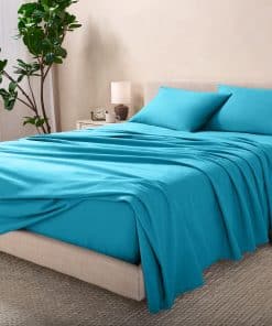 Juego de sábanas de franela Bare Home 100% -Aqua
