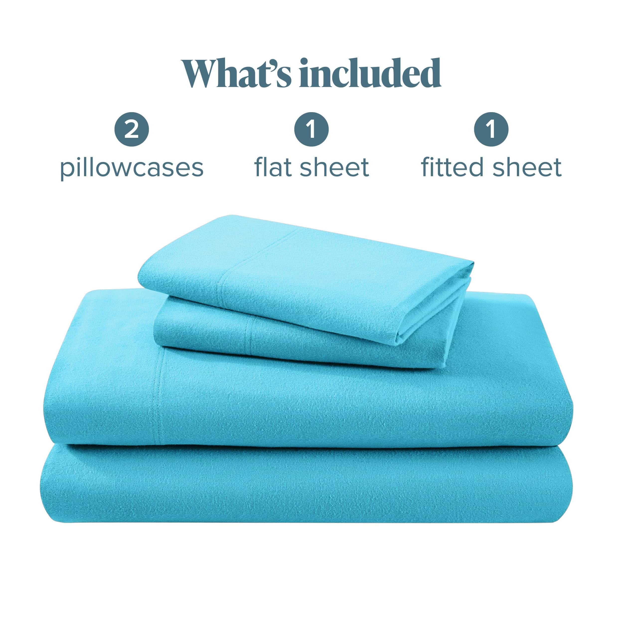 Juego de sábanas de franela Bare Home 100% -Aqua - Imagen 9