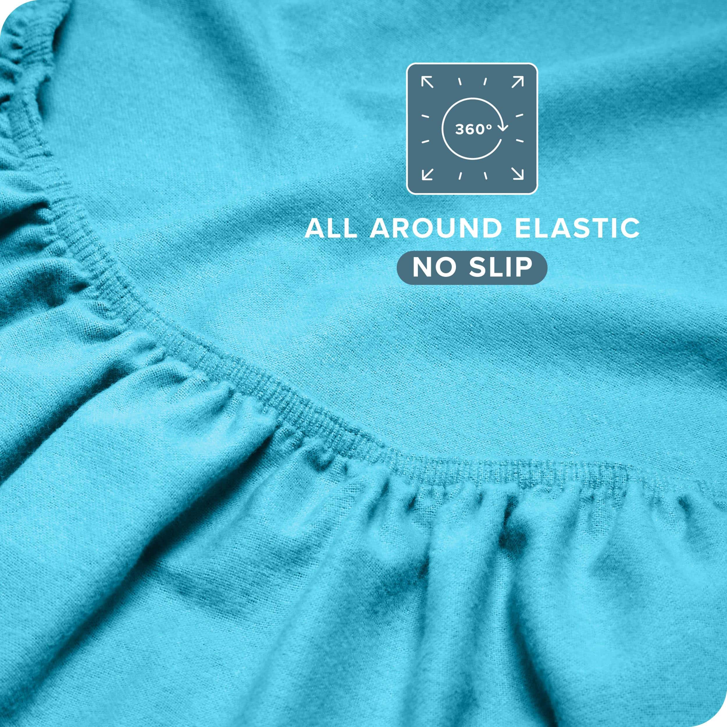 Juego de sábanas de franela Bare Home 100% -Aqua - Imagen 8