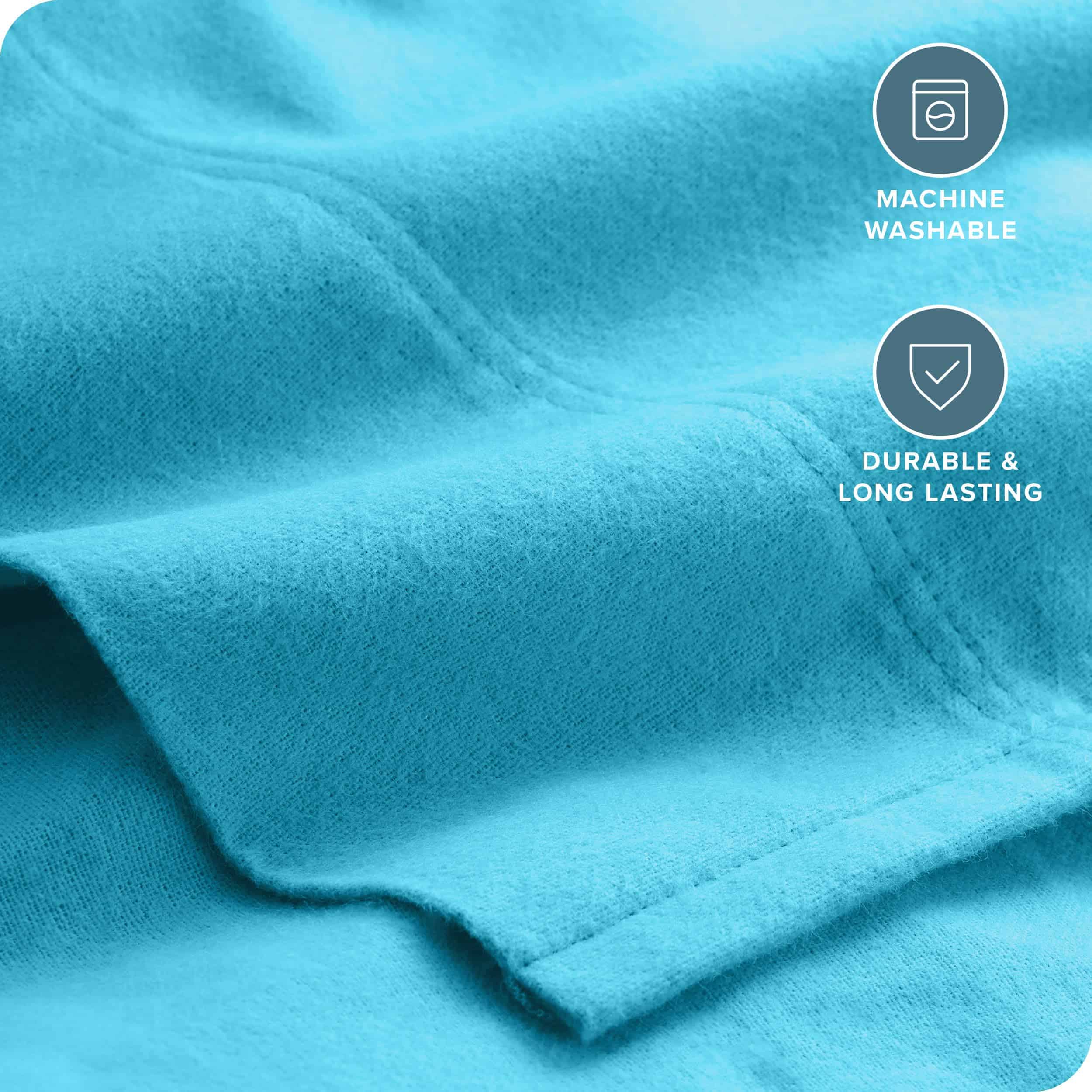 Juego de sábanas de franela Bare Home 100% -Aqua - Imagen 4