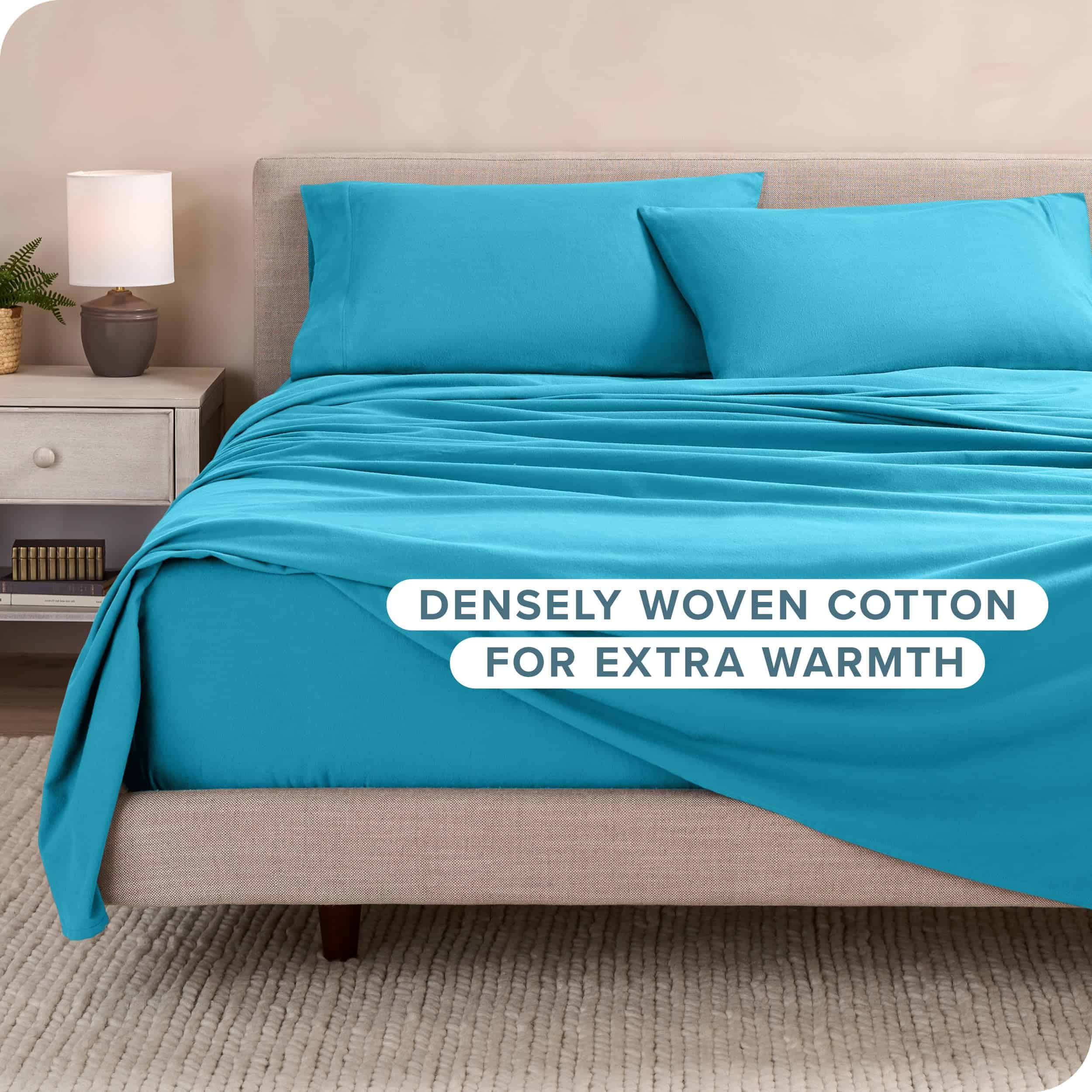 Juego de sábanas de franela Bare Home 100% -Aqua - Imagen 5