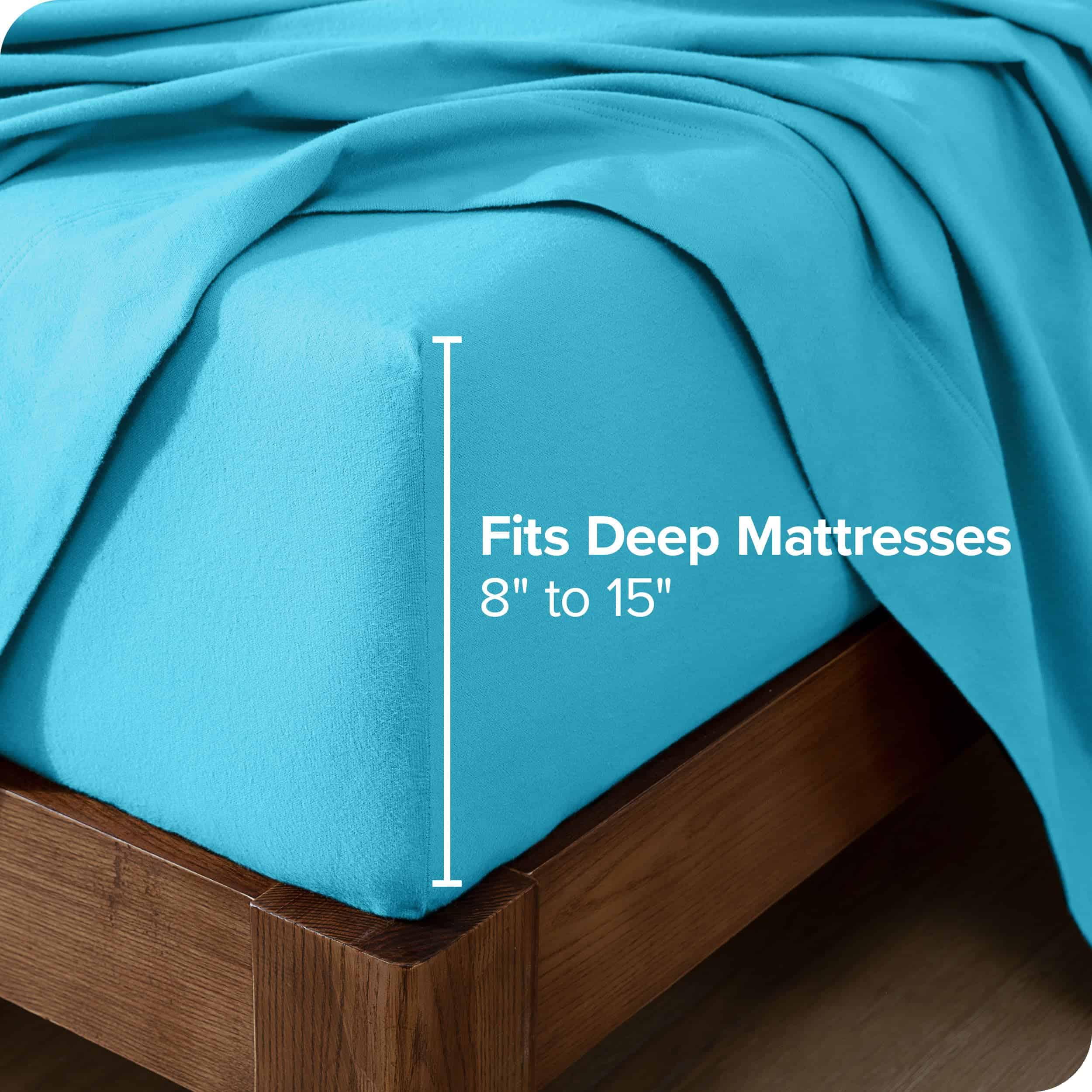 Juego de sábanas de franela Bare Home 100% -Aqua - Imagen 6