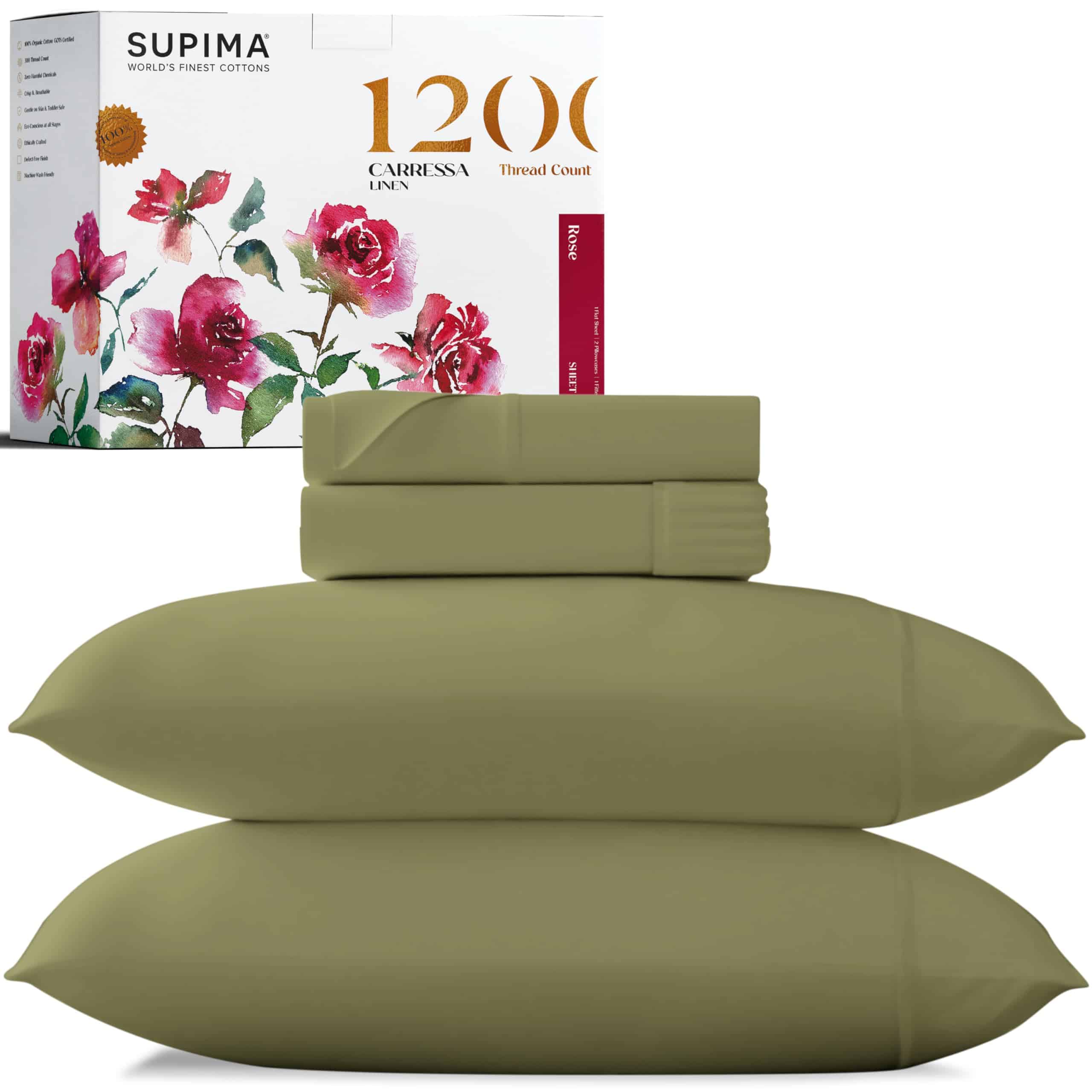 Juego de sábanas de lujo Carressa Linen Supima Cotton King