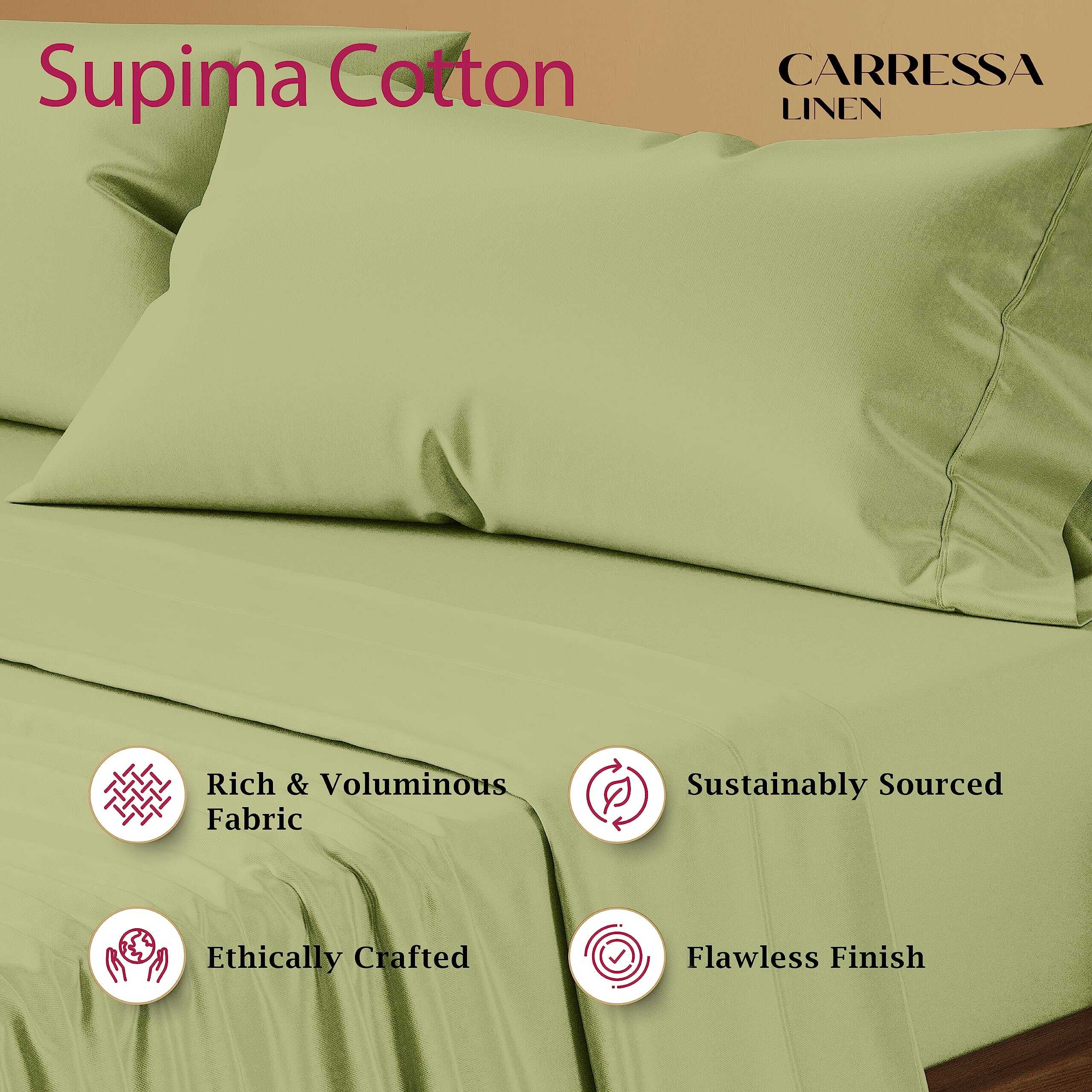 Juego de sábanas de lujo Carressa Linen Supima Cotton King - Imagen 3