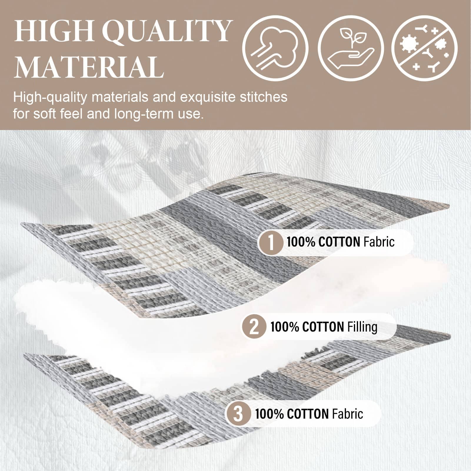 SahSahCasa Colcha Queen Size, Juego de Colcha Queen, Juego - Imagen 5