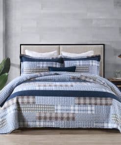 SahSahCasa Juego de Edredón King Size, -Azul