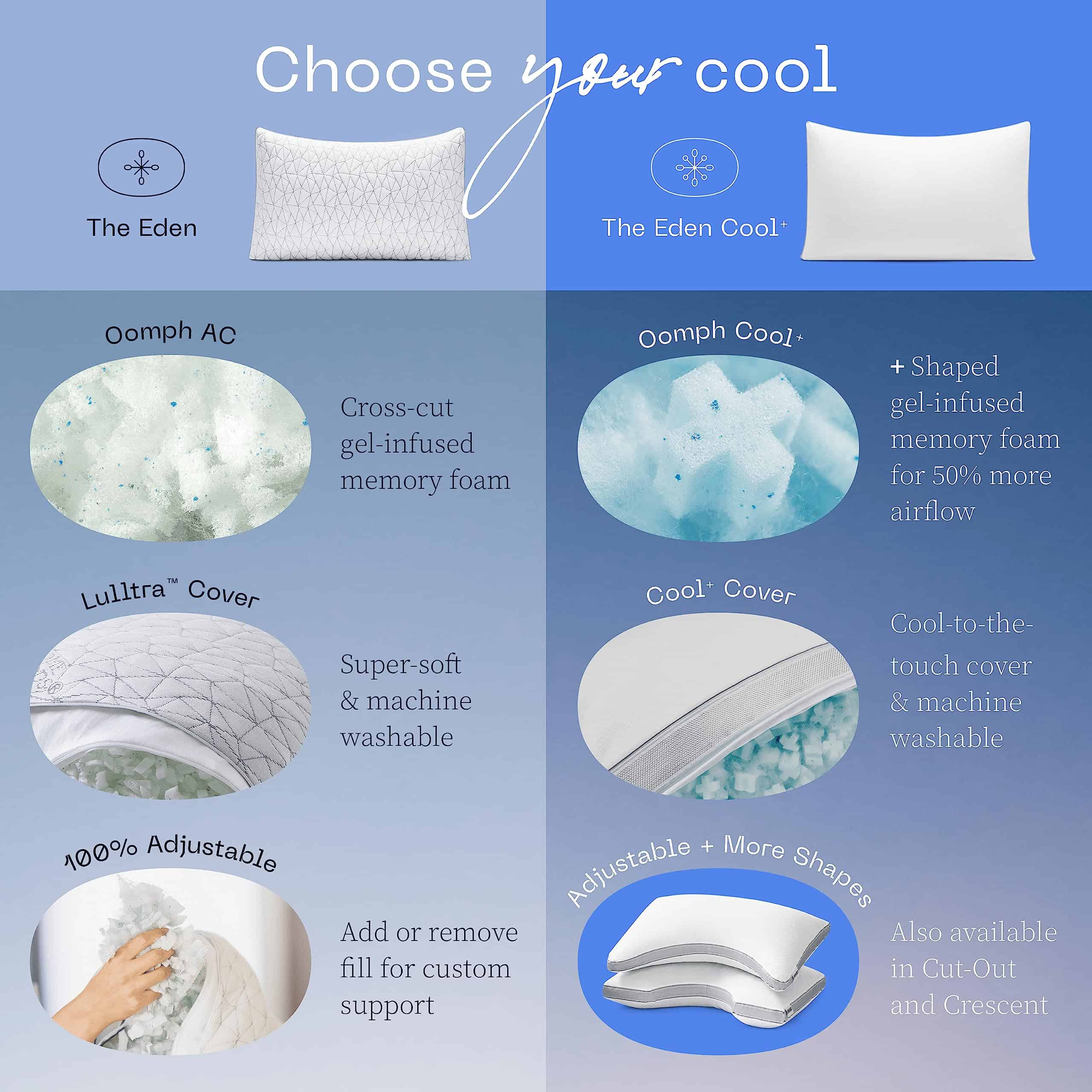 Almohada Ajustable con Gel de Enfriamiento y Corte para - Imagen 8