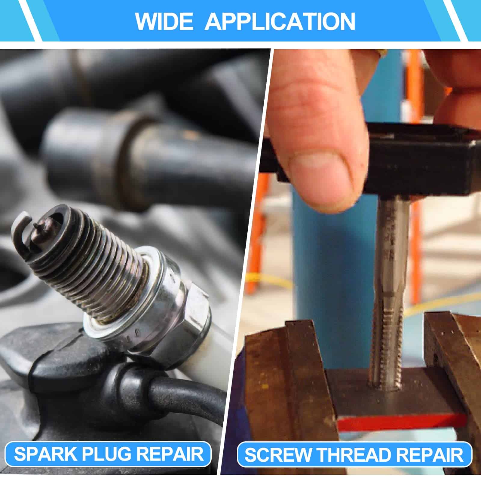 Kit de Reparación de Rosca de Bujía de 28 Piezas, Grifo y - Imagen 8