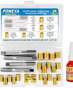 Kit de Reparación de Rosca de Bujía de 28 Piezas, Grifo y