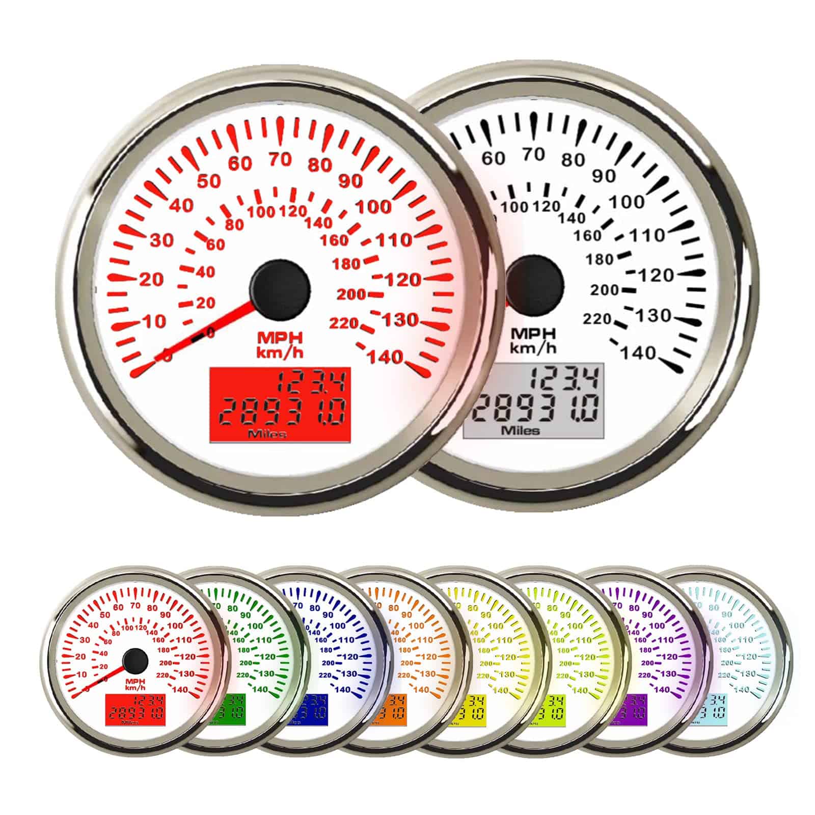 DunkTeam Velocímetro GPS Universal 85mm LED Luz de Fondo